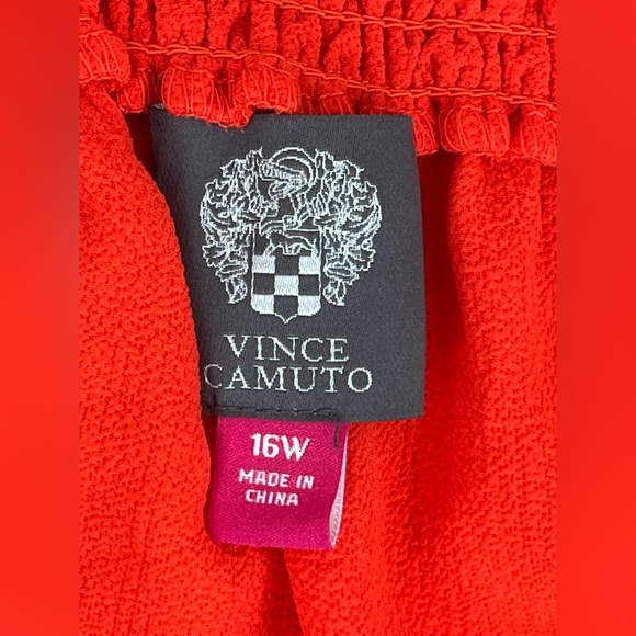 Vince Camuto Off The Shoulder Dress Size‎ 16W Ruffle Hem Half Sleeve Orange - Picture 7 of 10